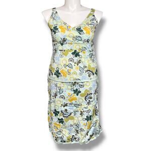 Aventura Clothing Womens Tank Top Skirt Matching Set Floral Print Size 14 Large